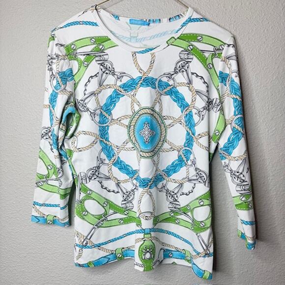 J. McLaughlin Medium Fairfax Crest Signature Top - Picture 1 of 15